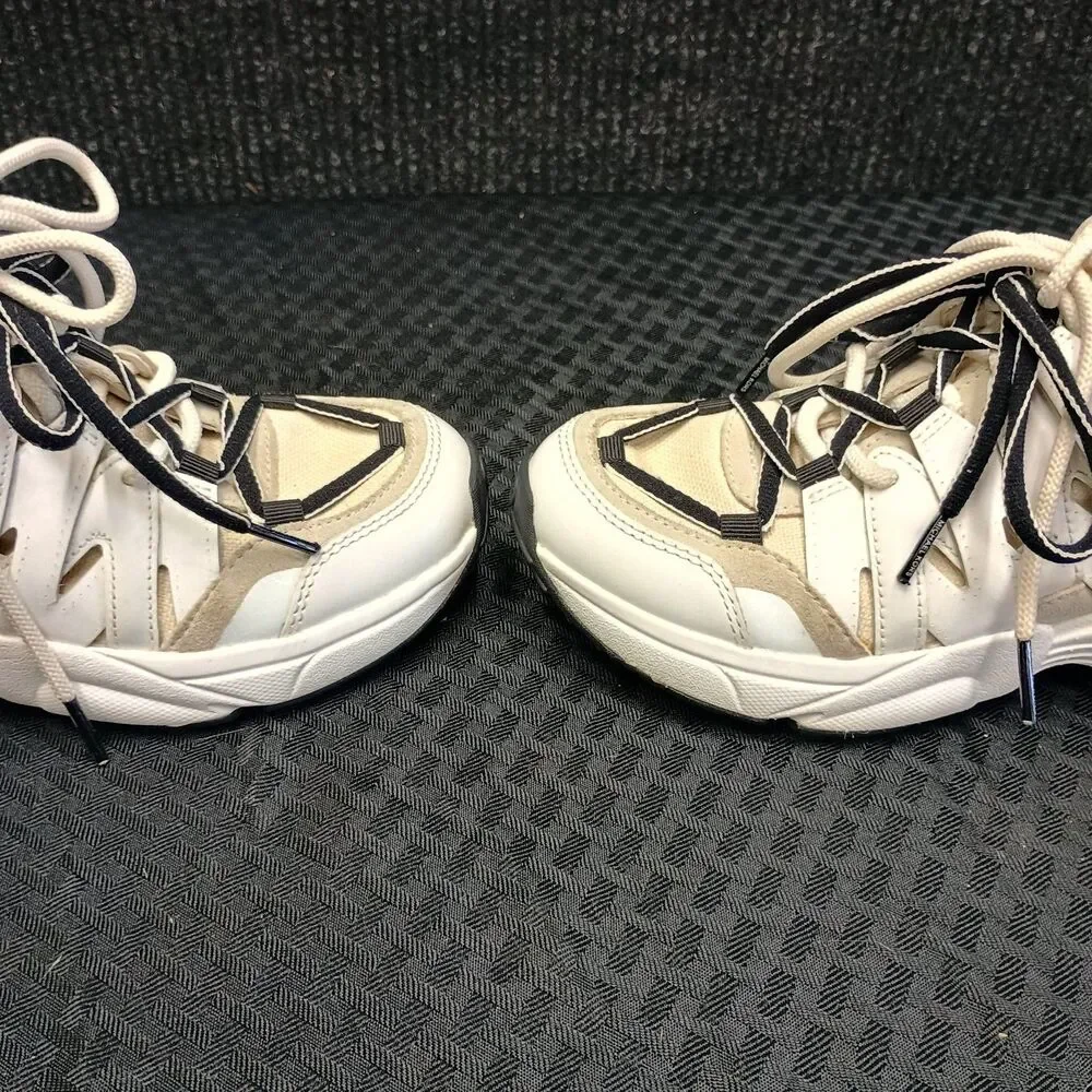 Michael Kors Chunky White/black Fashion Sneakers Women's Size6M Dual lace #SG19J